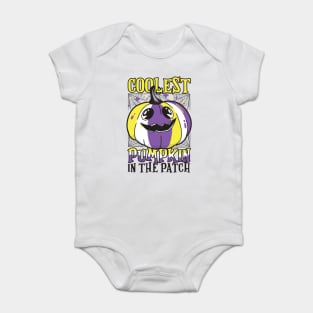 Gender Fluidity Coolest Pumpkin In The Patch Non-Binary Flag Jack O’ Lantern Baby Bodysuit